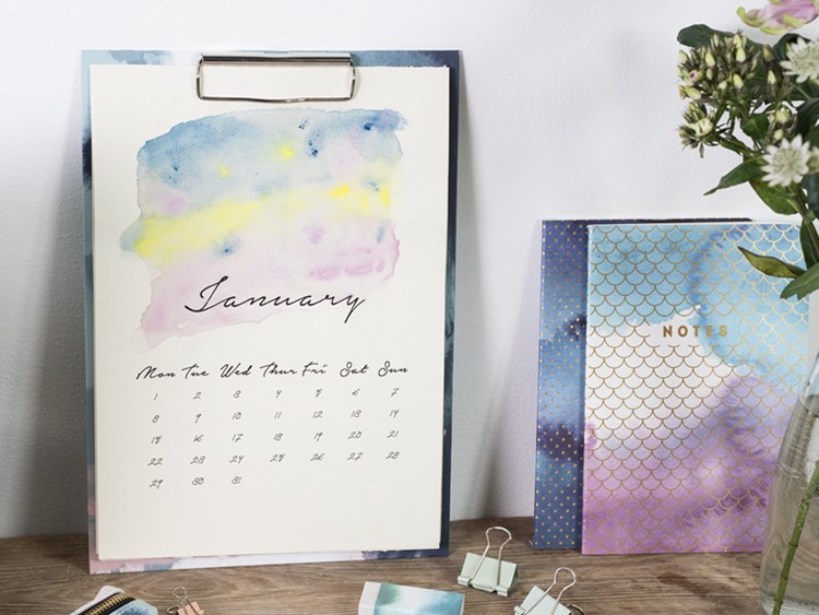 Kalender Aquarellpapier  Jetzt basteln  Søstrene Grene  Søstrene Grene