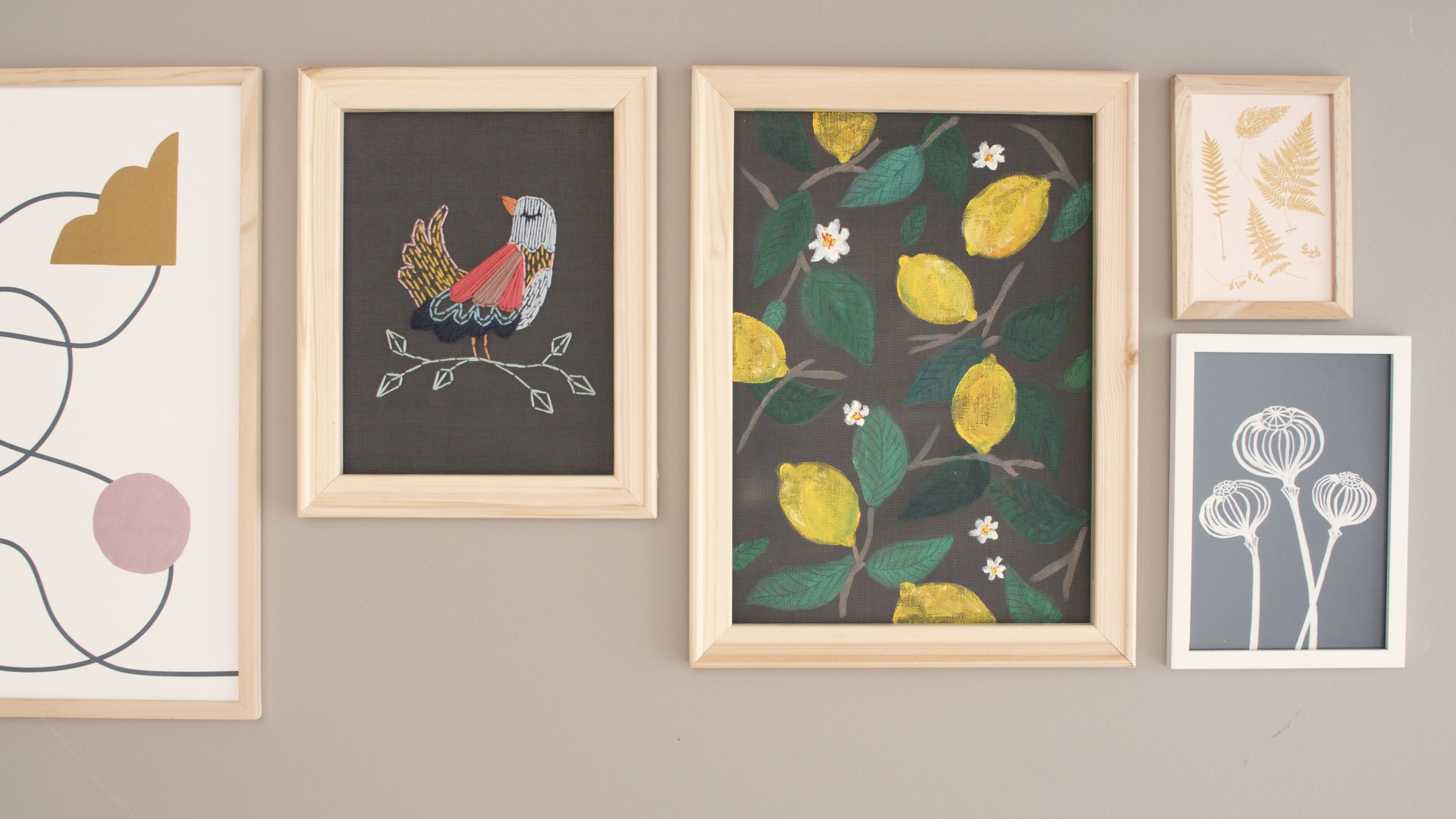 Create unconventional art on screen canvas DIYprojects Søstrene Grene