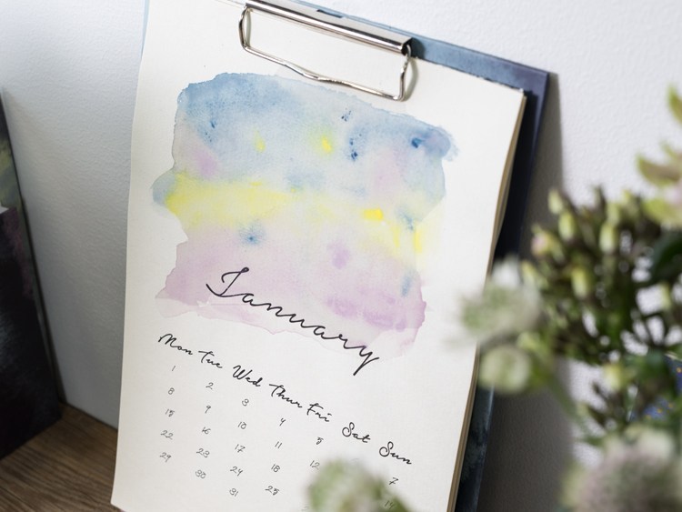 Kalender Aquarellpapier  Jetzt basteln  Søstrene Grene  Søstrene Grene