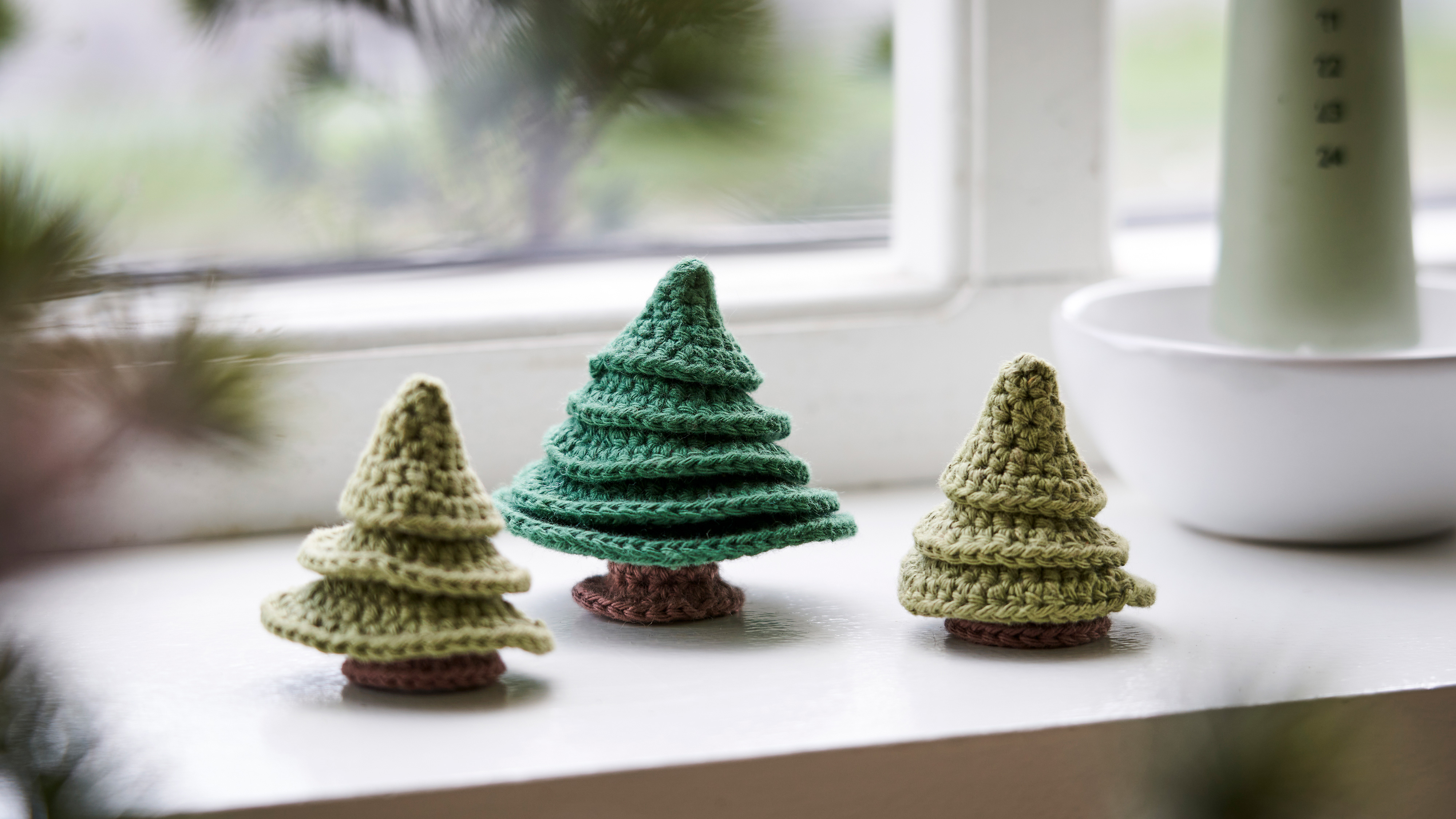 Grappige gehaakte kerstbomen DIYprojecten Søstrene Grene