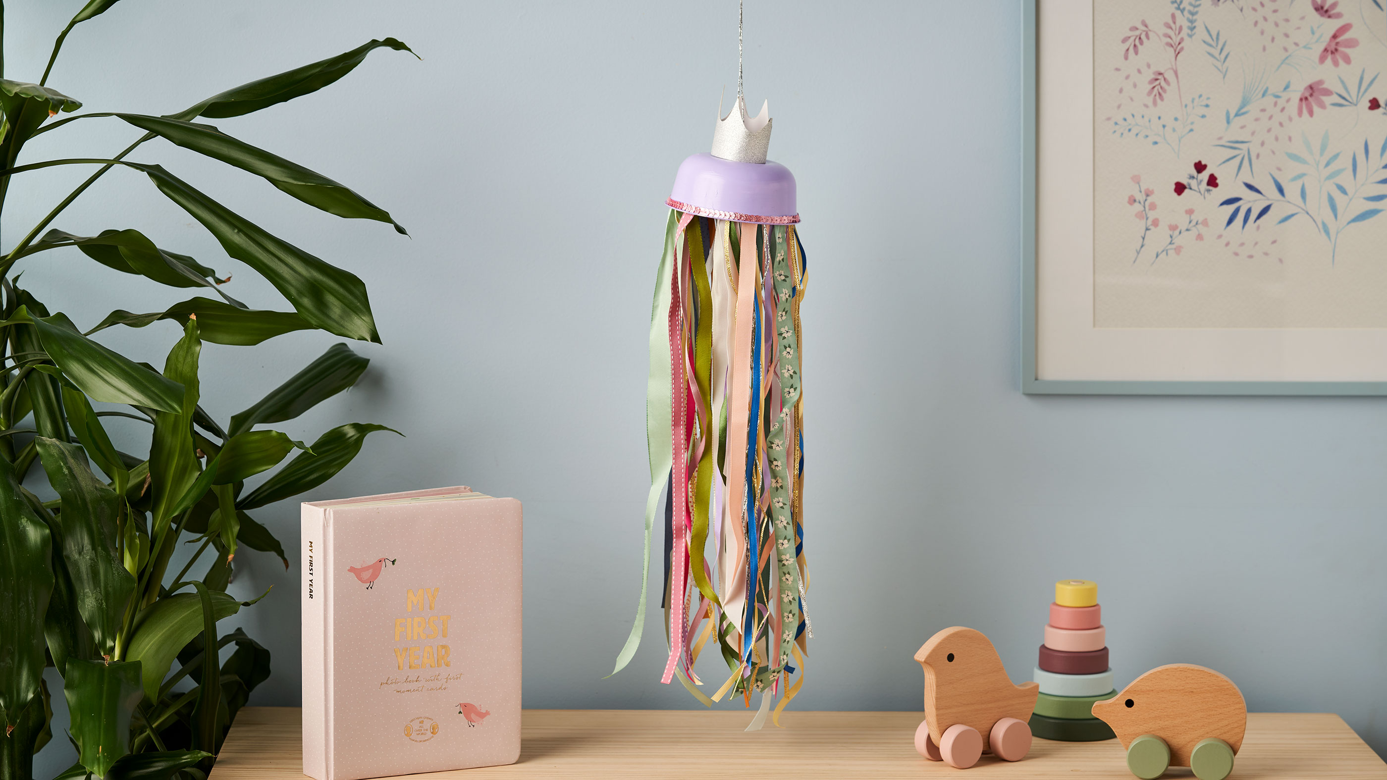 Sweet ribbon scrap jellyfish DIYprojects Søstrene Grene