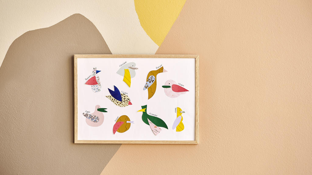 Linocut birds