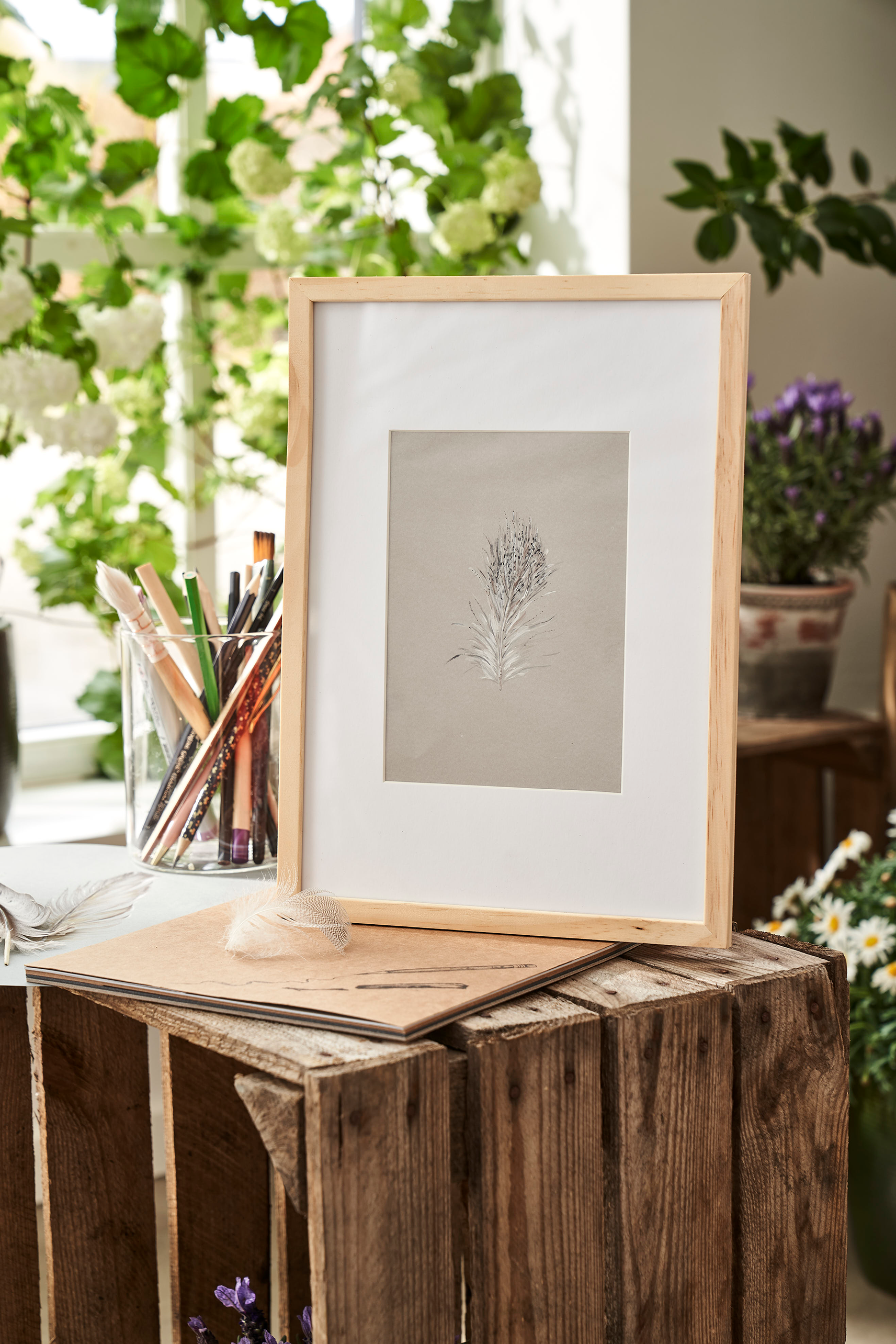 Linocut birds