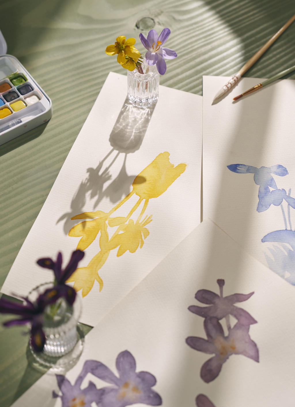 Linocut birds