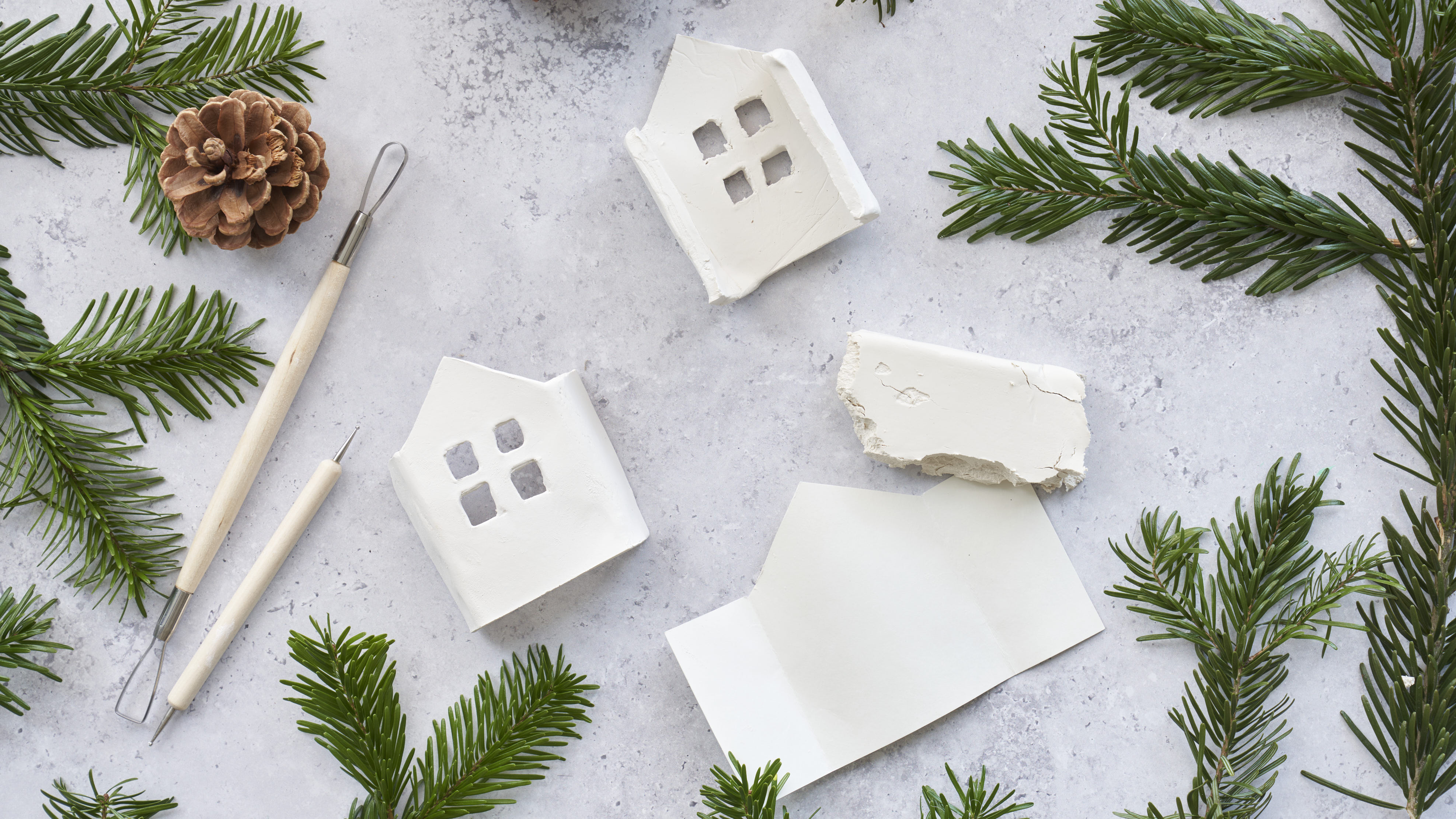 Tealight house of selfhardening clay DIYprojects Søstrene Grene