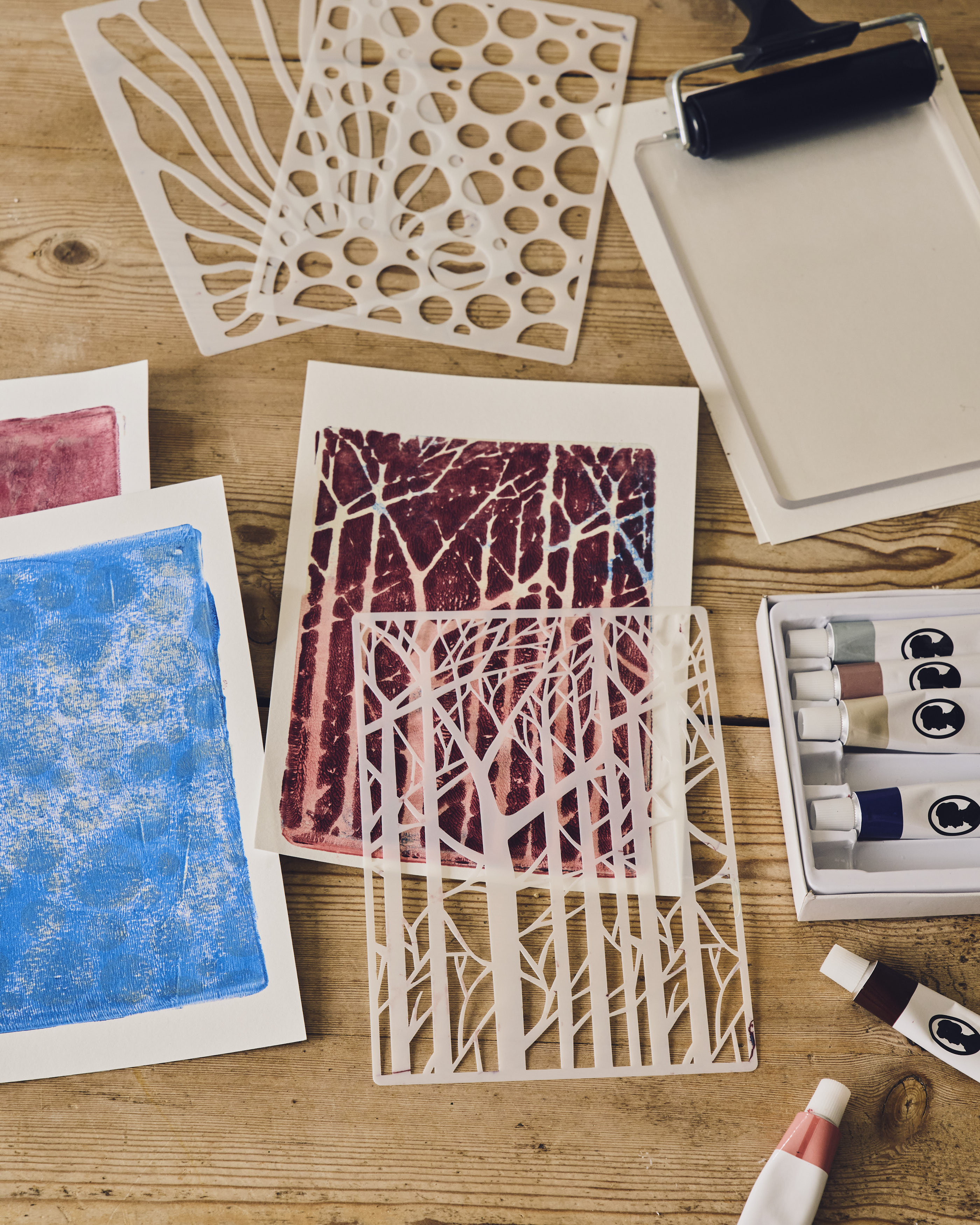 Linocut birds