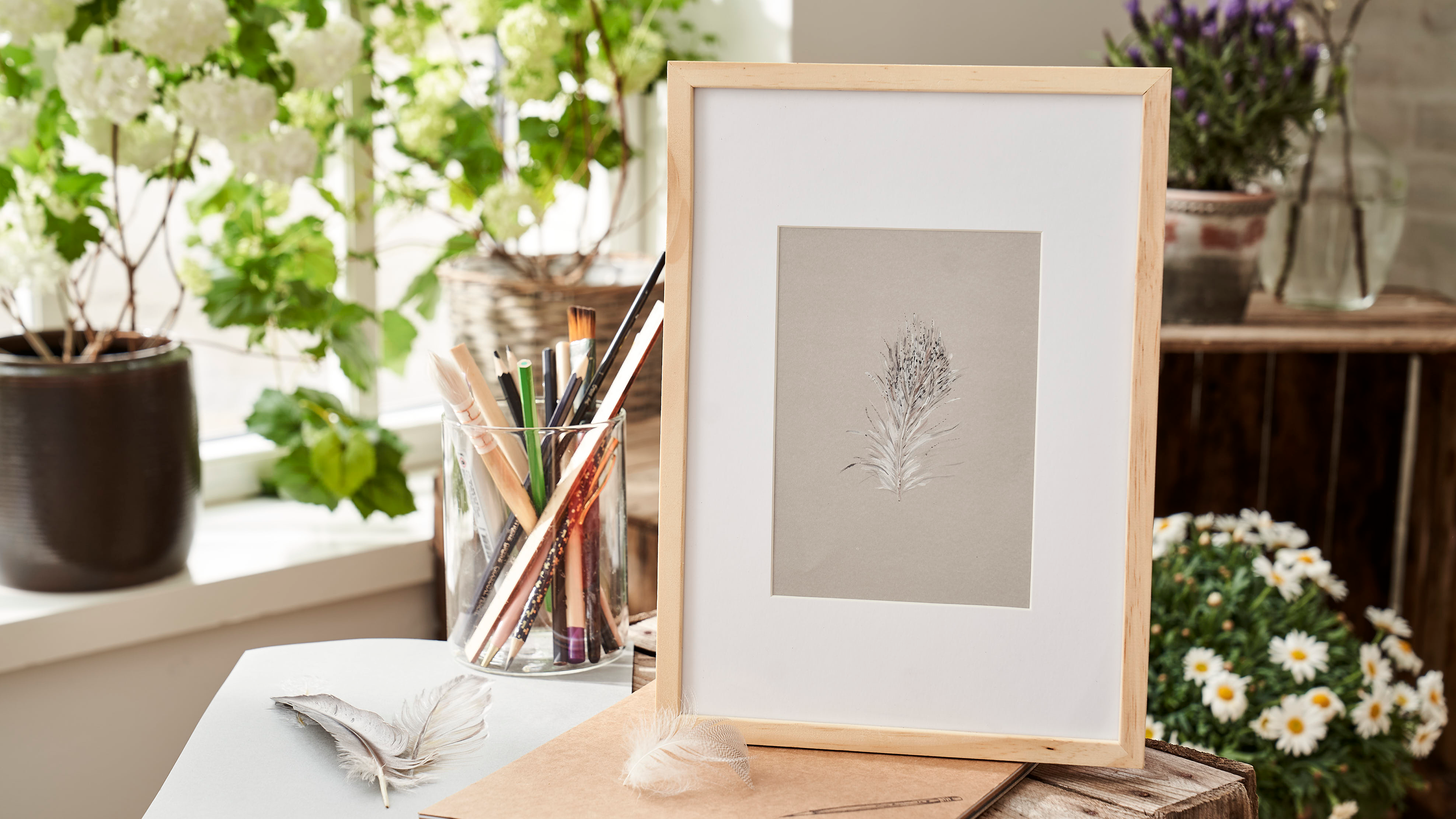 Linocut birds